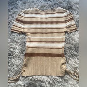 Neutral tee with string details